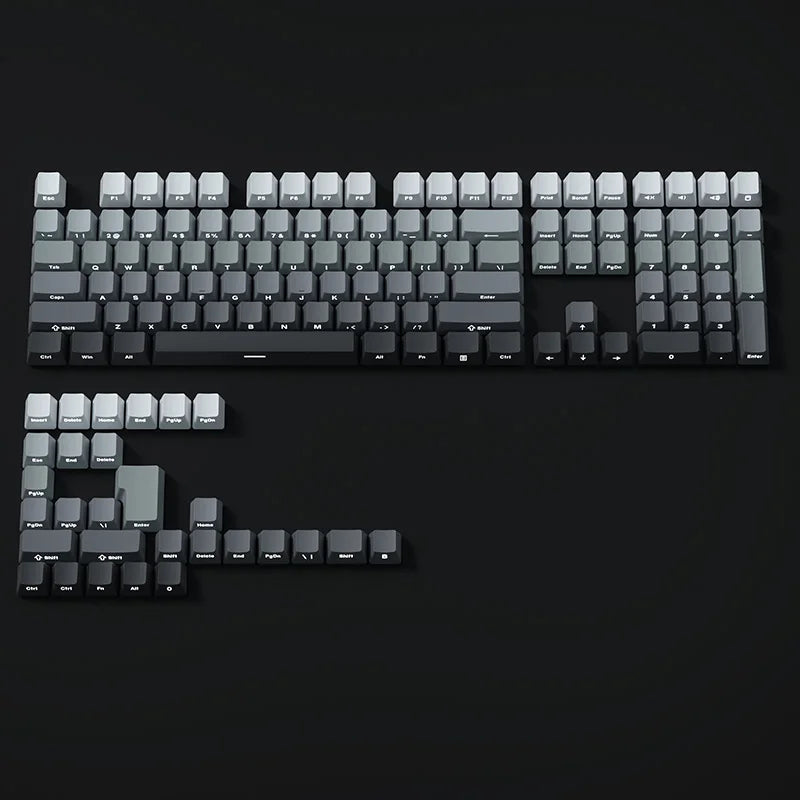 Jeu de keycaps PBT double injection, profil OEM, impression sur la face avant, clavier MX — Gris