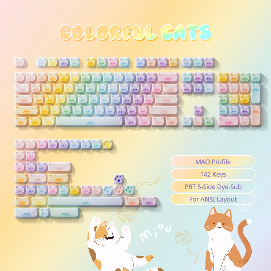Set de keycaps PBT Akko, profils MOG/MOA/MAO, dye-sublimation 5 faces, tiges MX (visuel 61)