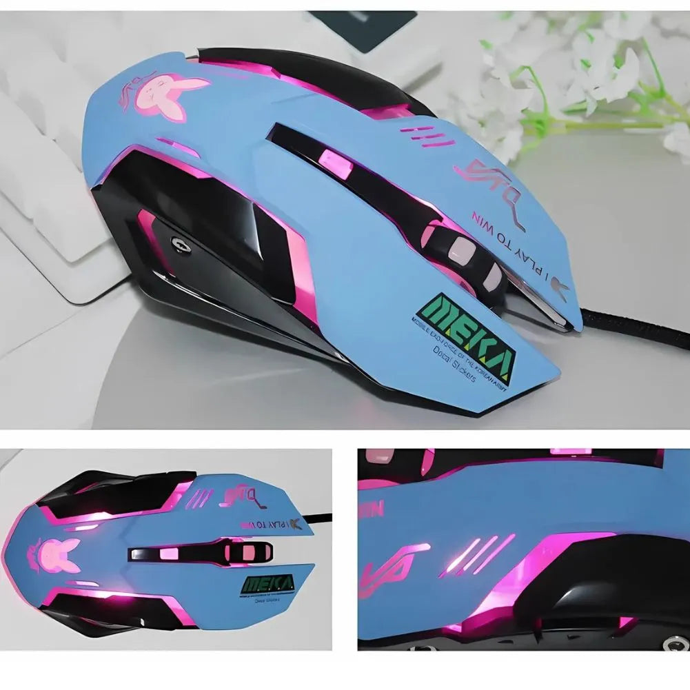 Souris Gaming Silencieuse Bleu Filaire