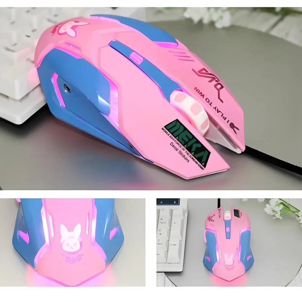 Souris Gaming Silencieuse Rose