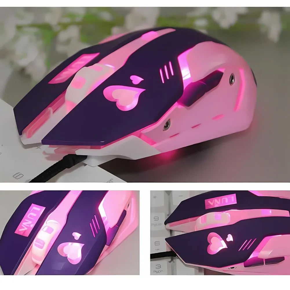 Souris Gaming Silencieuse Violet Filaire