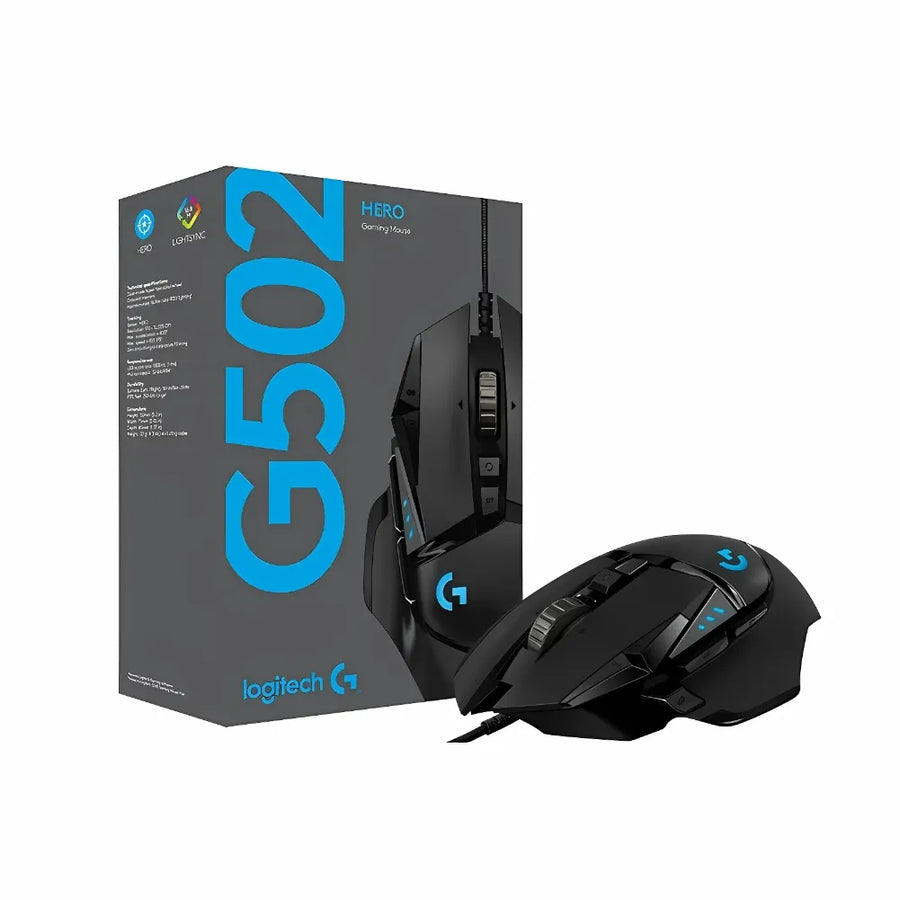 Souris Logitech G502 HERO, molette métallique et boutons latéraux