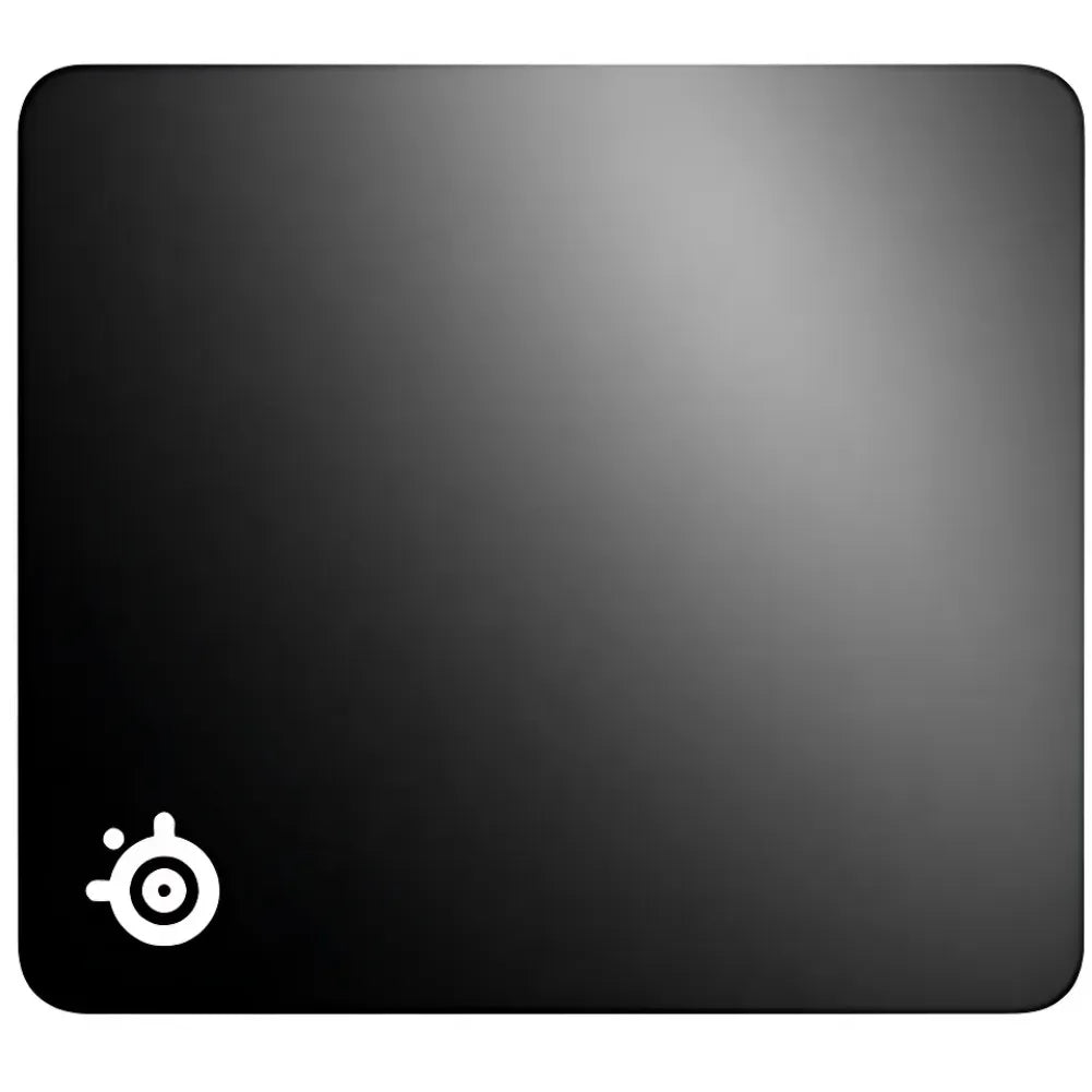 SteelSeries QcK gaming mouse pad with a sleek black design and logo for optimal performance.