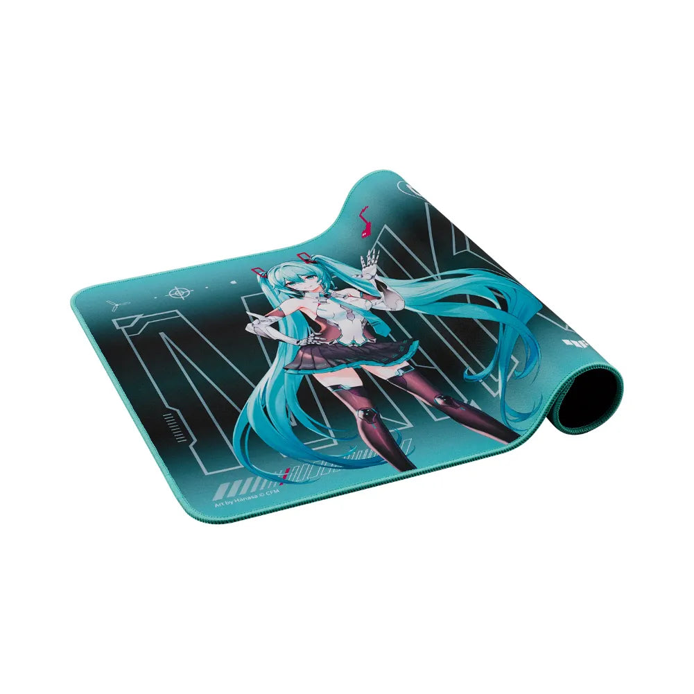 TUF Gaming P1 Hatsune Miku mouse pad featuring vibrant design, ideal for precise gaming performance and stability.