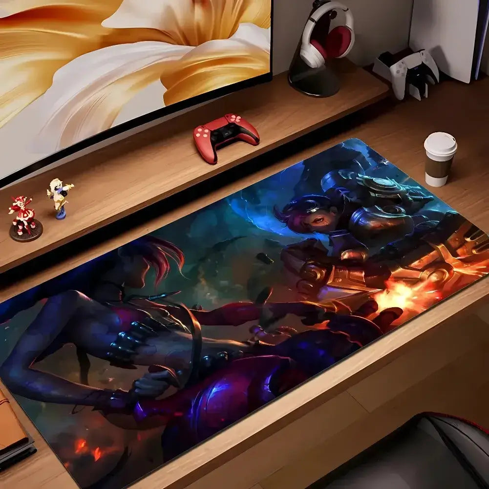 Tapis de souris gaming league of legends noir avec surface lisse