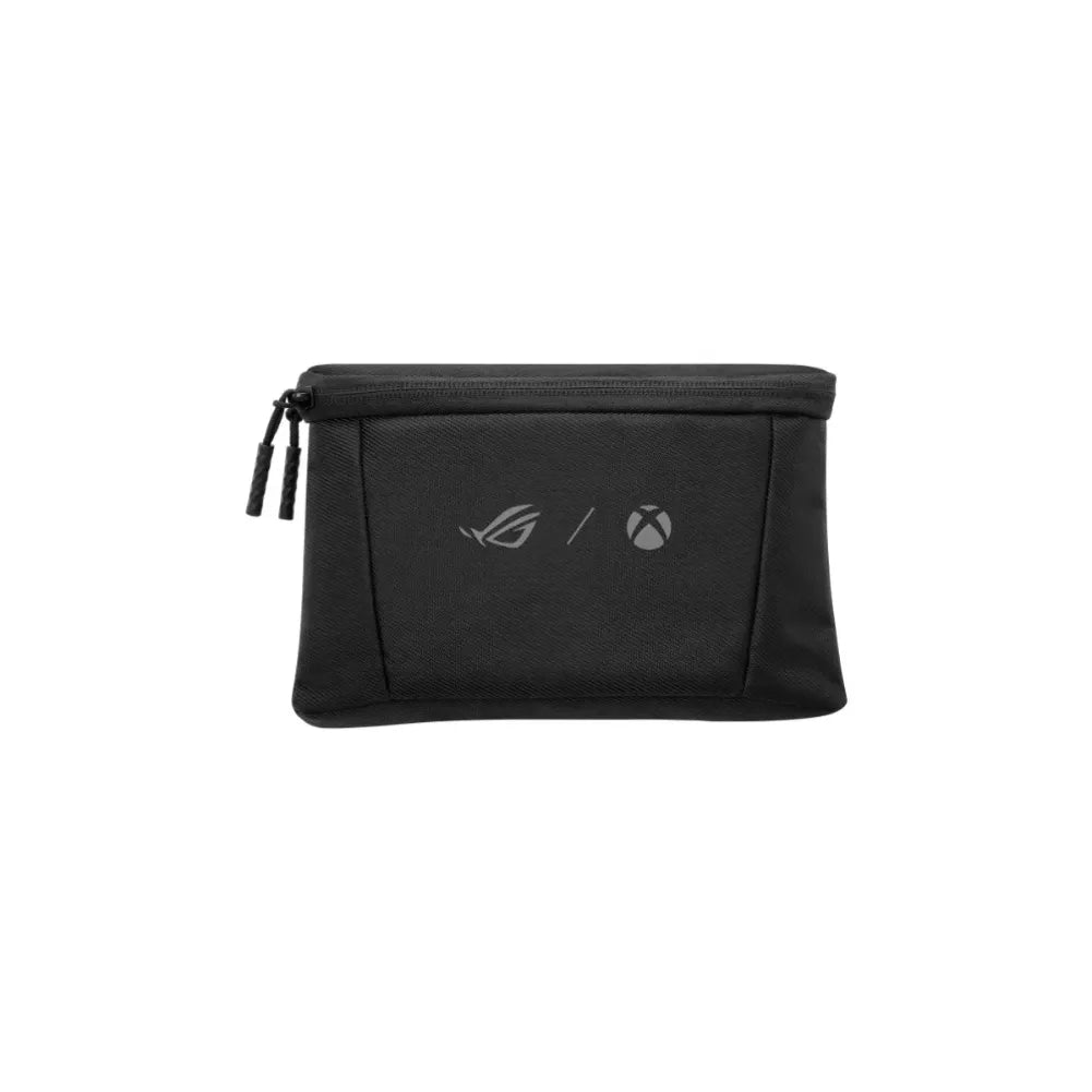 ROG Xbox Ally blanche – Console portable 7” 120 Hz VRR - Étui noir élégant avec logo ROG et Xbox.