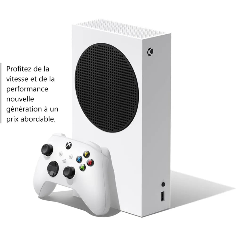 Xbox Series S 512 Go – Console compacte 100% digitale avec manette blanche et design moderne.