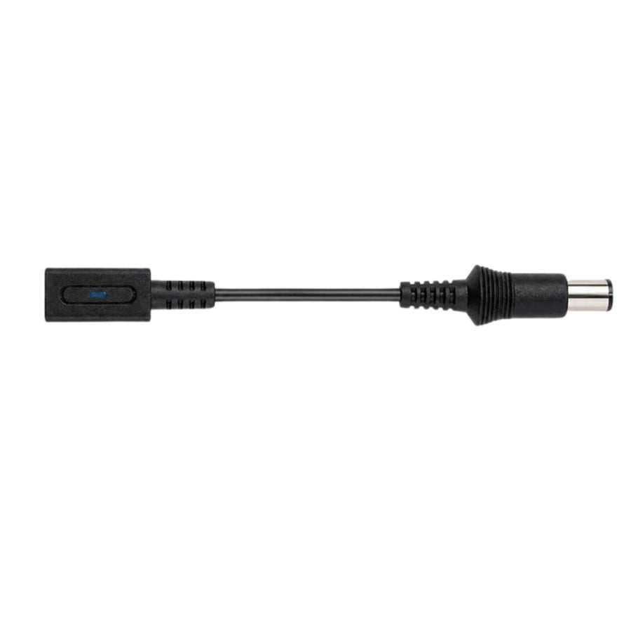 USB-C to 6.9 × 4.1 mm barrel power cable for the US Super Nintendo, side view