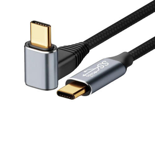 Câble USB-C coudé 90° 100 W — charge et données pour console portable