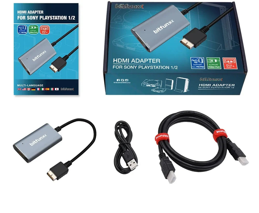 Convertisseur BitFunx RGB et YPbPr vers HDMI 1080p pour consoles PS1, PS One et PS2 — visuel 3