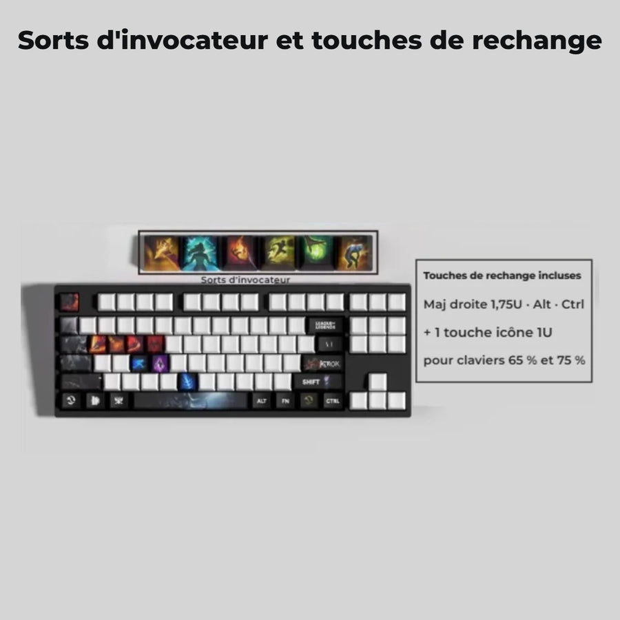 Aatrox League of Legends keycaps — summoner spells and spare keys for 65% and 75% keyboards