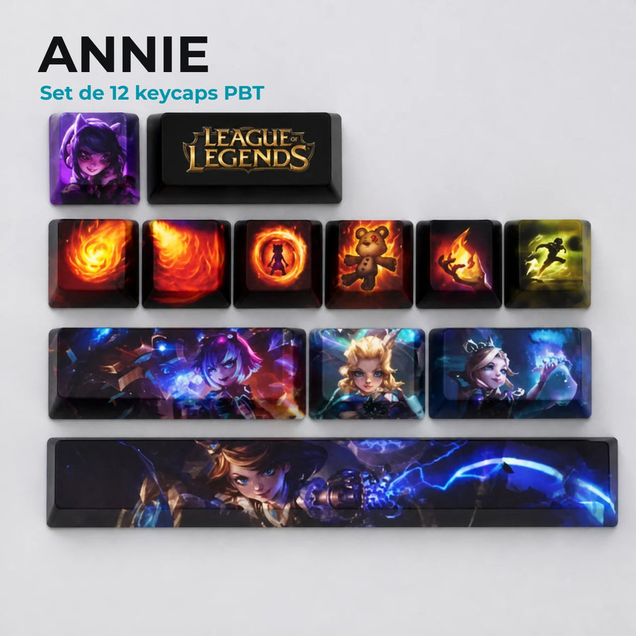 Annie League of Legends keycaps — 12-key PBT set