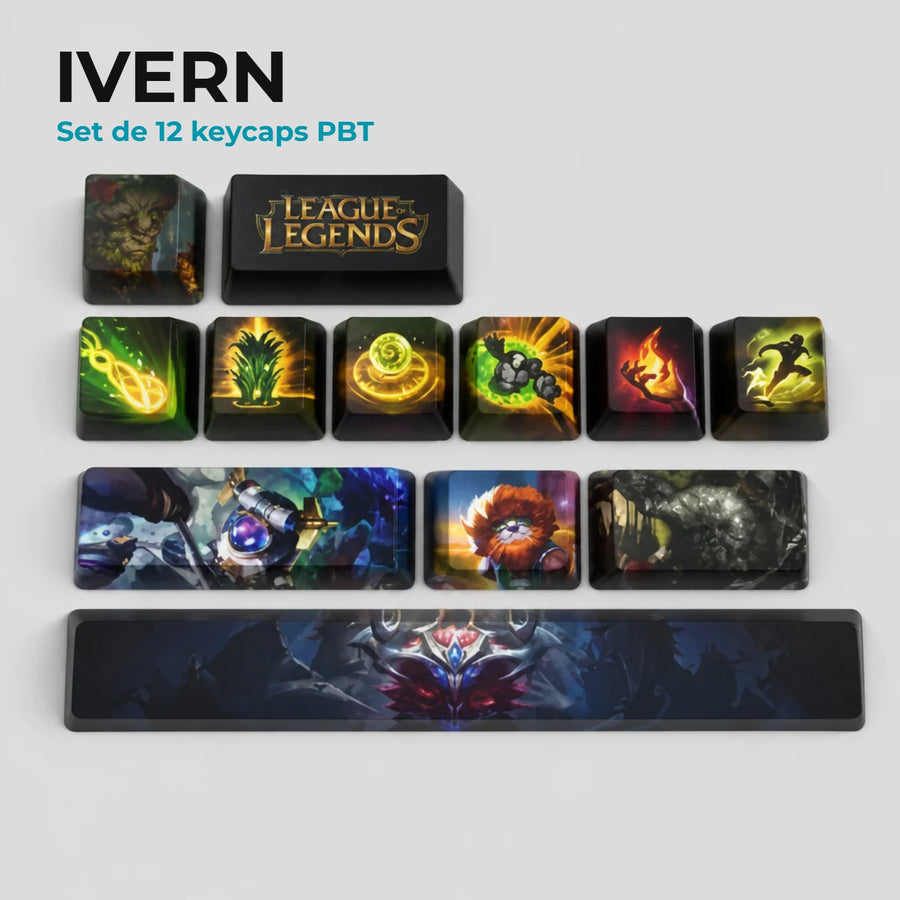 Ivern League of Legends keycaps — 12-key PBT set