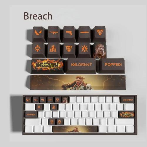 Grip renforcé : Keycaps Valorant Breach – 14 touches PBT
