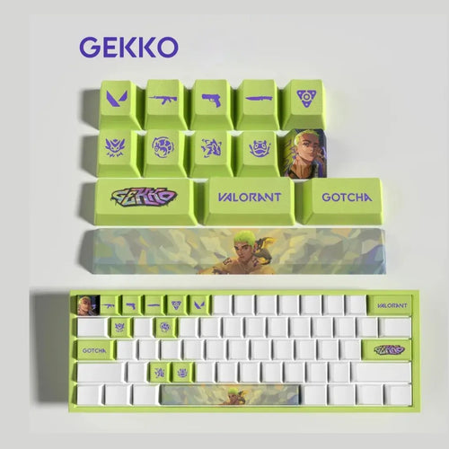 Adhérence ultime : Keycaps Valorant Gekko – 14 touches PBT antidérapantes