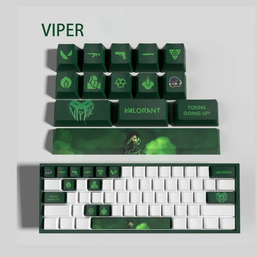 Set lavable : Keycaps Valorant Viper – 14 touches PBT durables