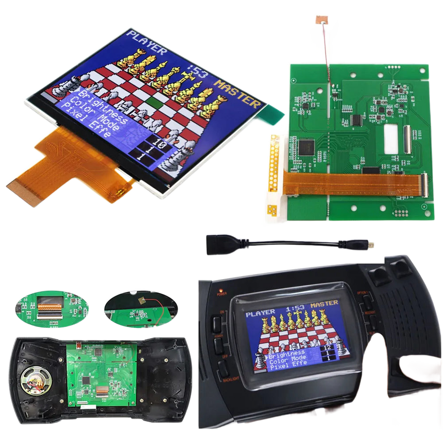 Kit de modification comprenant une dalle IPS de 3,5 pouces, sa carte de commande et les nappes de raccordement