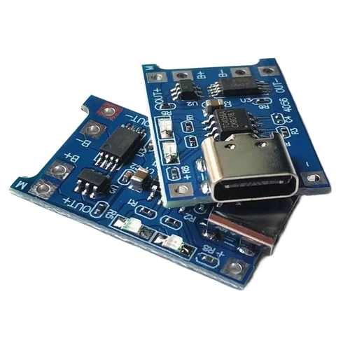 TP4056 1S lithium battery charging module — USB-C, micro or mini