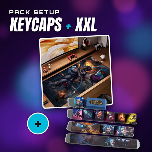 Pack setup Jinx — keycaps Jinx + tapis XXL Arcane Jinx & Poiscaille
