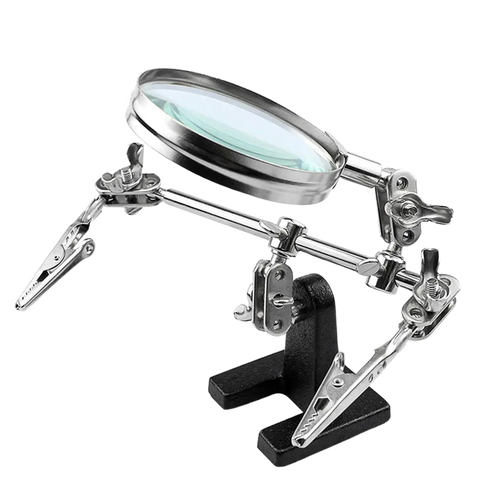 Troisième main loupe 5X pour soudure — pinces crocodile FEITA TE-805