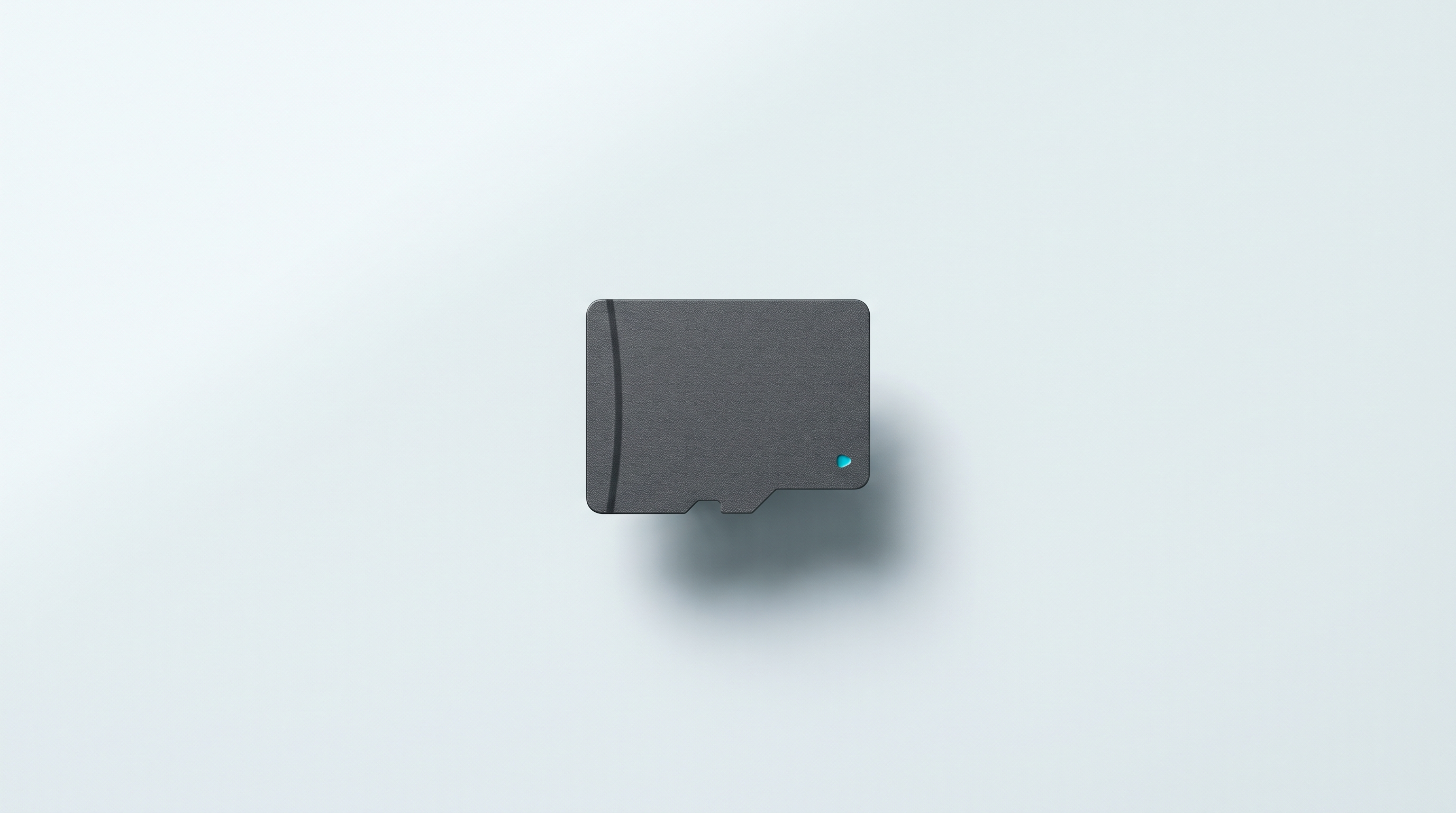 Une seule carte microSD vierge, seule au centre du cadre