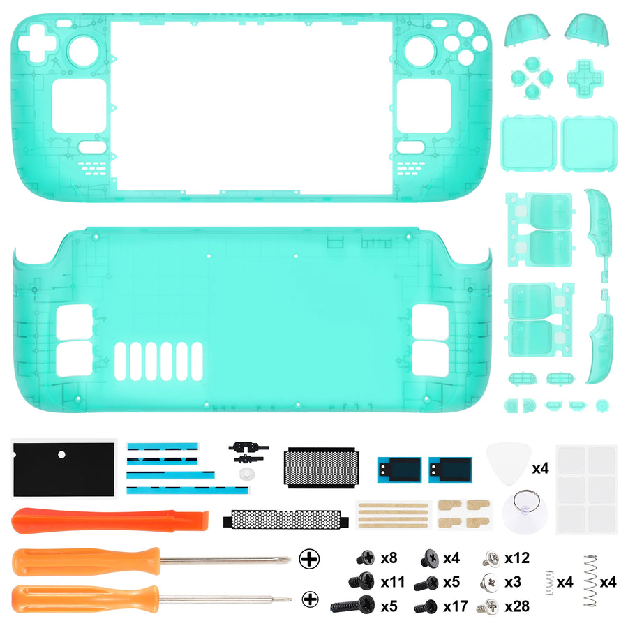 Coque complète eXtremeRate pour Steam Deck LCD, coloris vert émeraude translucide — visuel 33