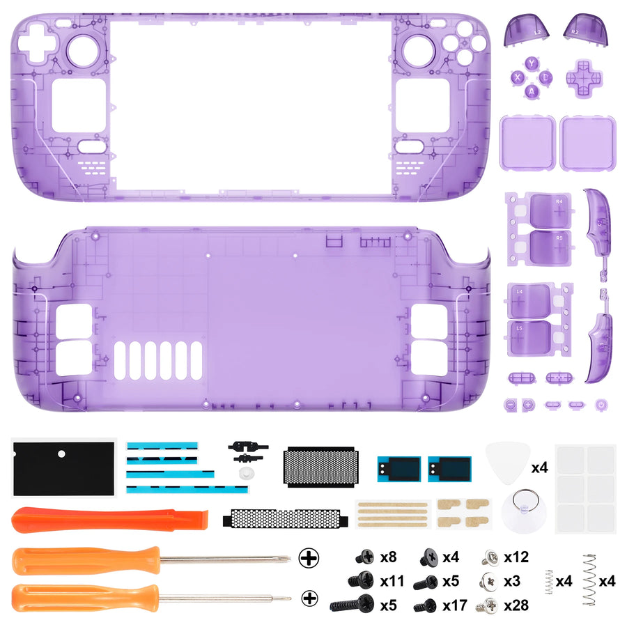 Coque complète eXtremeRate pour Steam Deck LCD, coloris violet translucide — visuel 38