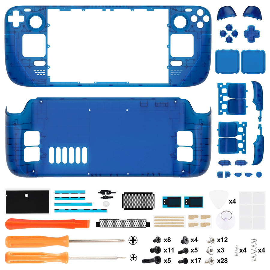 Coque complète eXtremeRate pour Steam Deck LCD, coloris bleu translucide — visuel 37