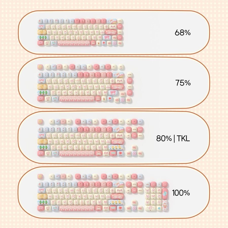 Set de keycaps PBT Akko, profils MOG/MOA/MAO, dye-sublimation 5 faces, tiges MX (visuel 25)