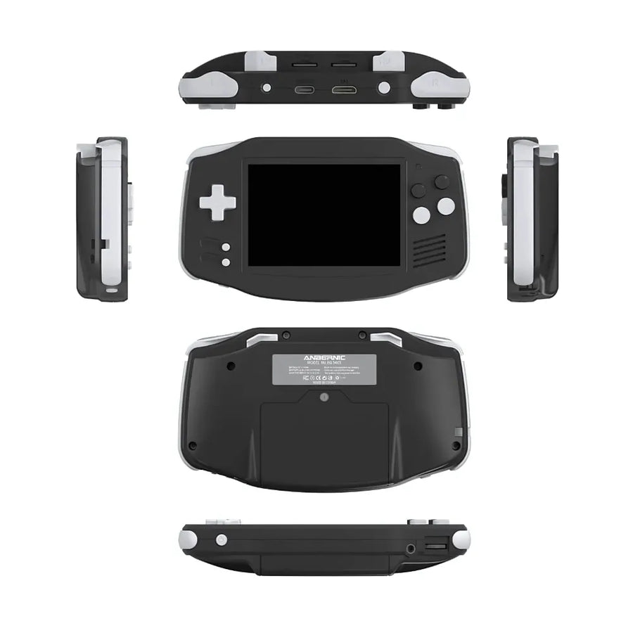 Anbernic RG34XX portable retro gaming console, showcasing its sleek design and high-resolution IPS screen.
