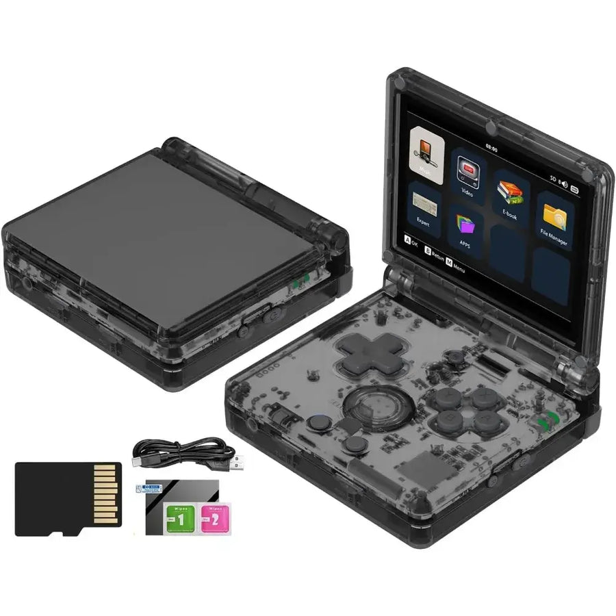 console rétro portable RG35XXSP Noir Trasparent