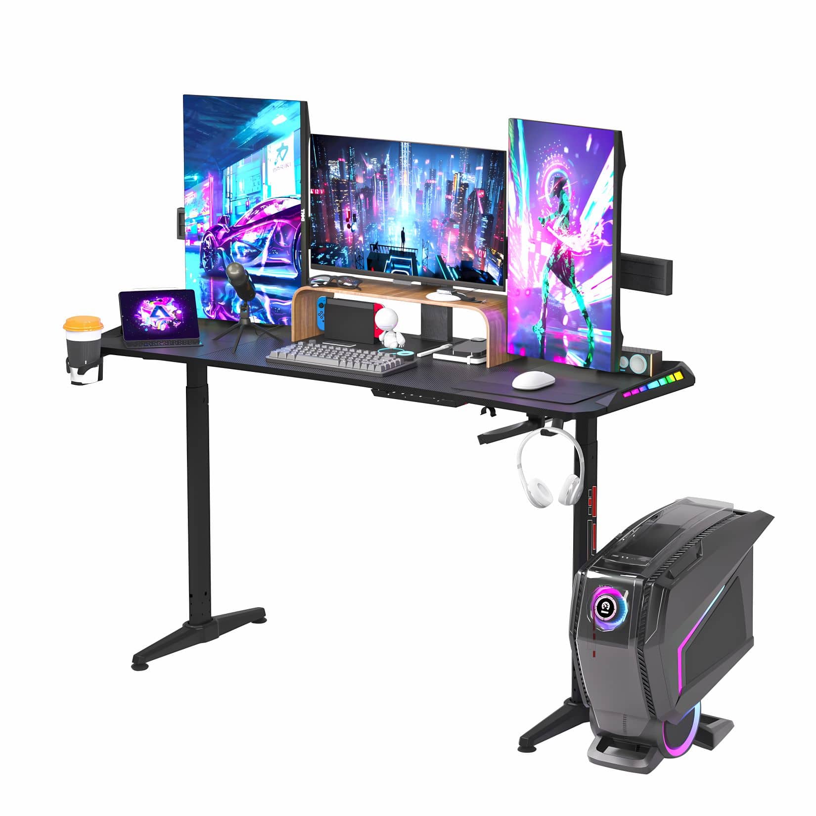 Bureau Gamer LED Réglable – Ergonomie et Immersion Totale