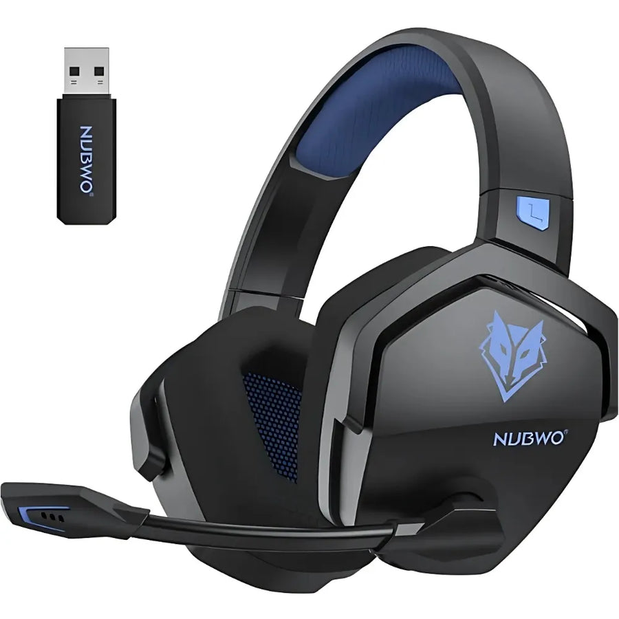 Casque gaming NUBWO G06, coloris bleu, vue d’ensemble du casque sans fil