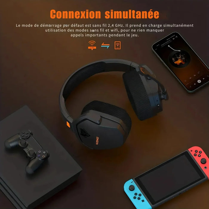 Trois modes de liaison, un seul casque — Casque NUBWO G06 Rose – Performance et Élégance