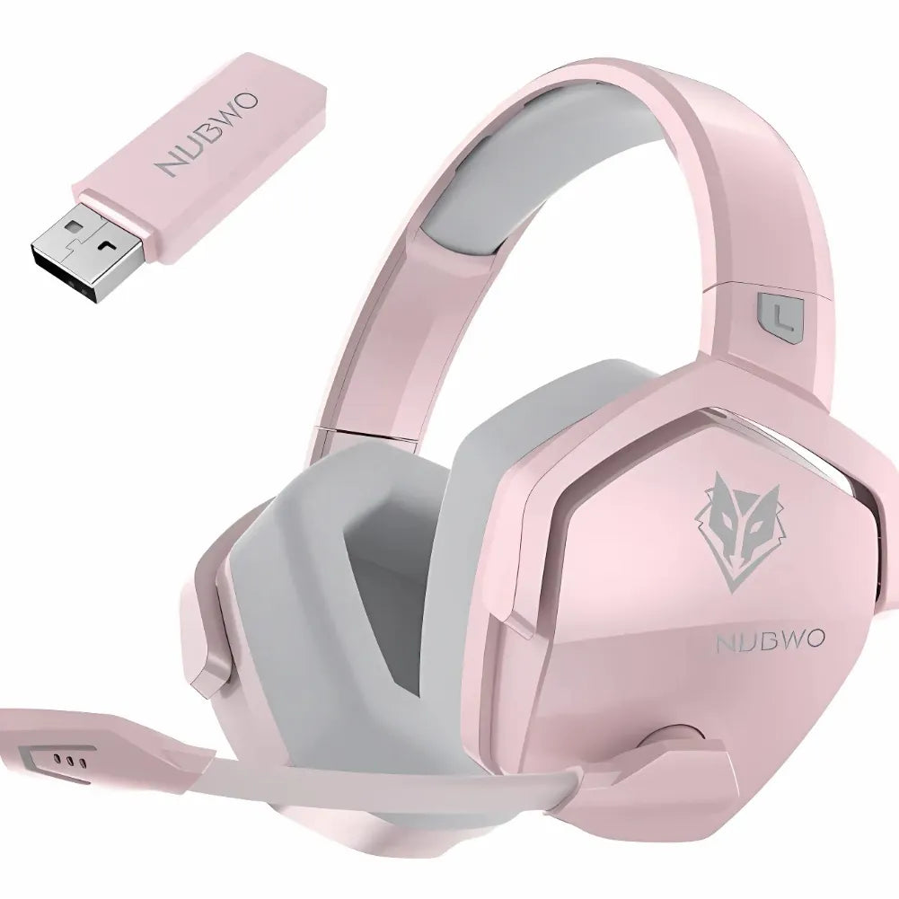 Vue avant du casque NUBWO G06 Rose avec design élégant.