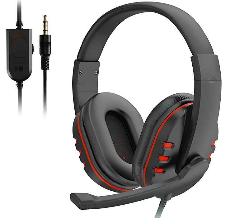 Casque PS4 filaire de couleur rouge