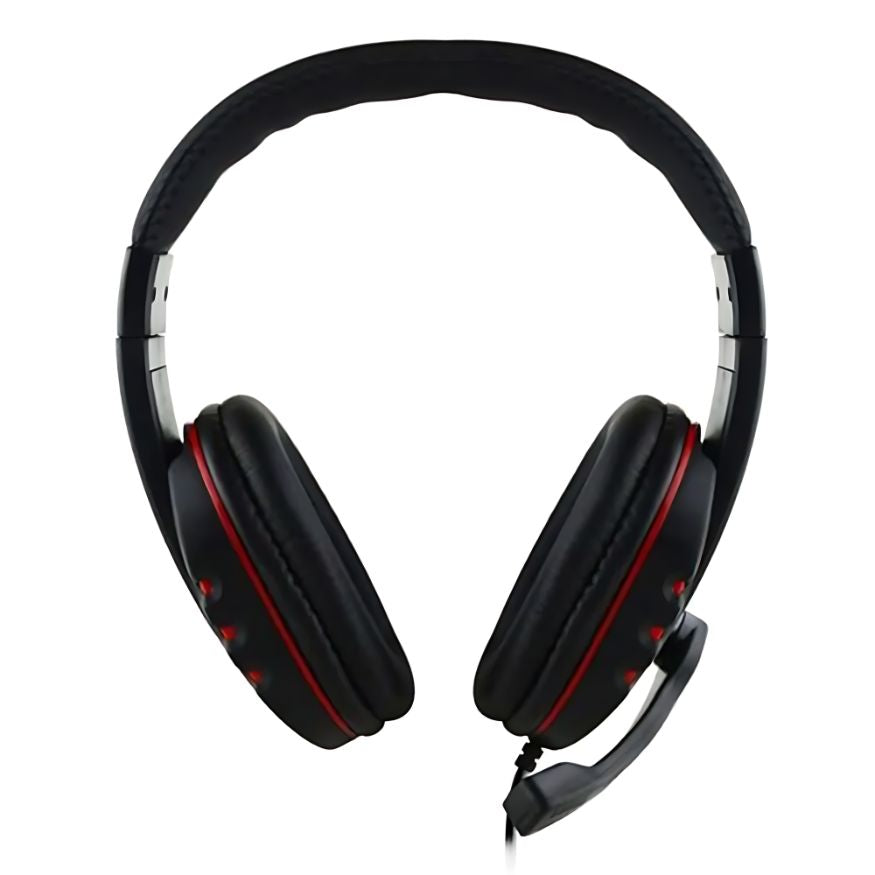 Casque PS4 filaire de couleur rouge vue de devant