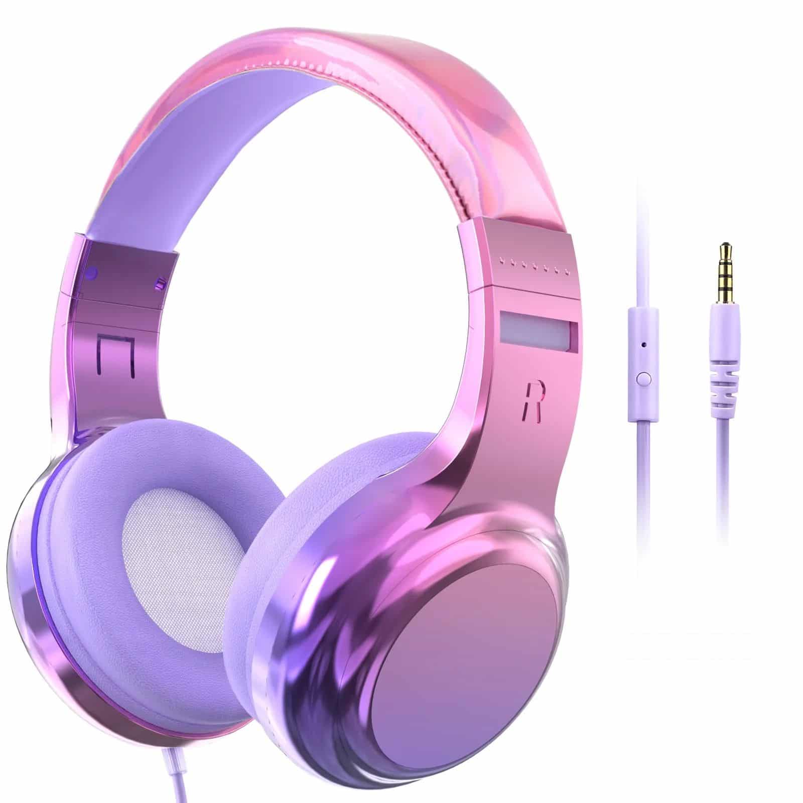 Casque audio enfant violet connecteur jack 3.5mm