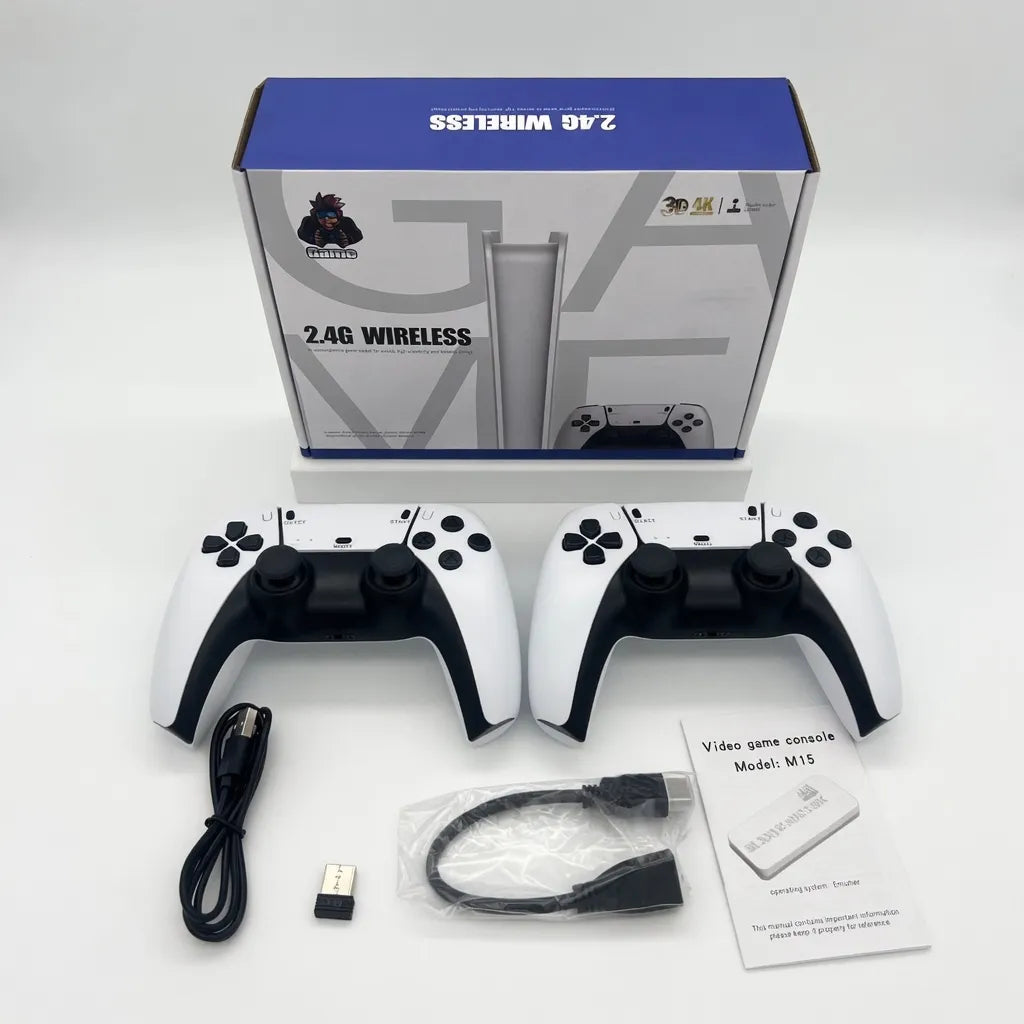 4K TV Video Game Console M15, 40,000 / 50,000 built-in games, 128GB portable game player, wireless controller, retro game controller 