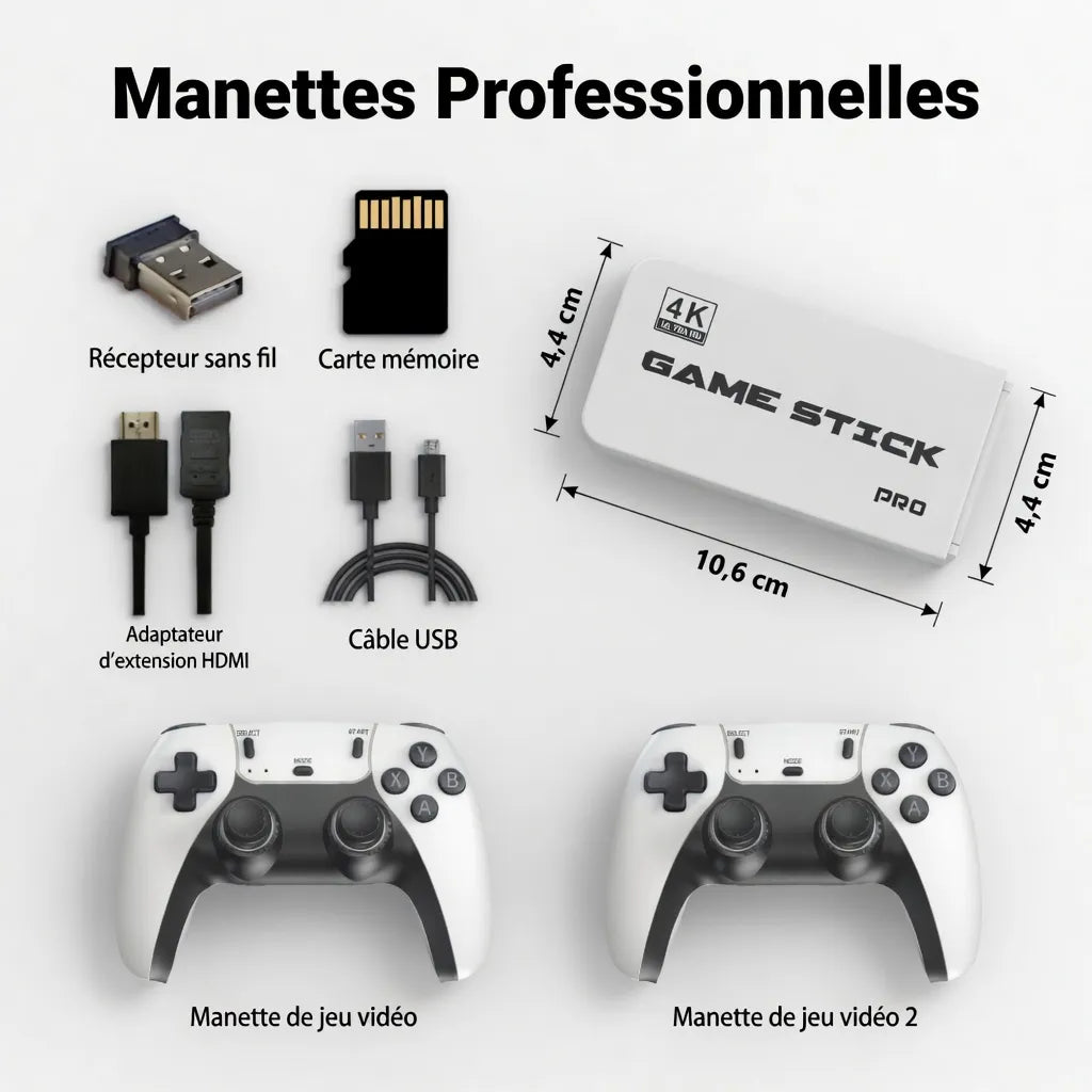 4K TV Video Game Console M15, 40,000 / 50,000 built-in games, 128GB portable game player, wireless controller, retro game controller 