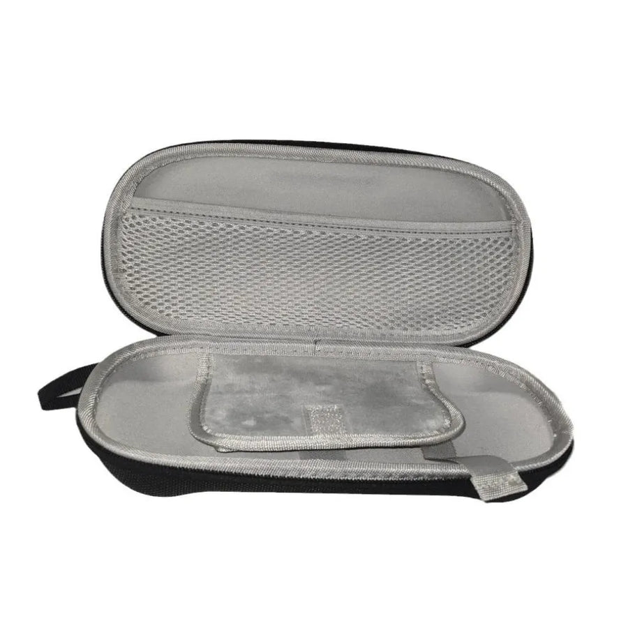 Étui de transport ultra-résistant pour Retroid Pocket 5, ouvert, montrant sa doublure intérieure et sa poche de rangement.