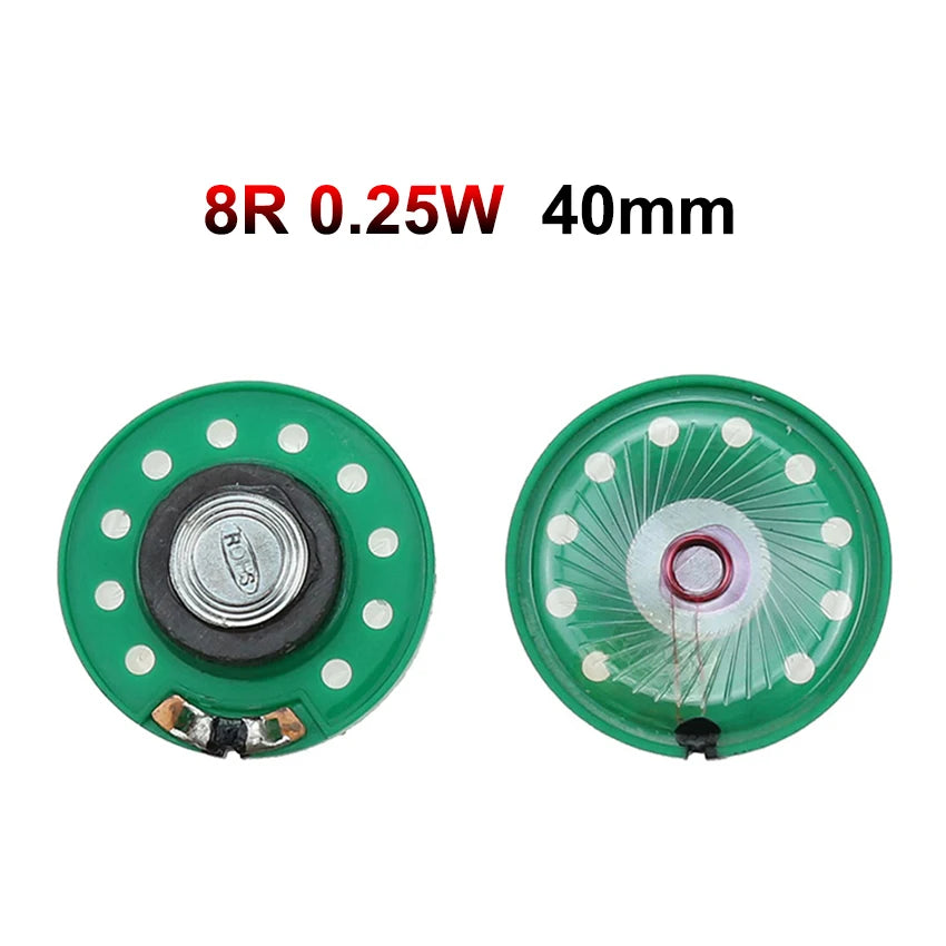 Haut-parleur rond de remplacement pour console rétro, vendu par lot de 2 — 8 Ω 0,25 W 40 mm