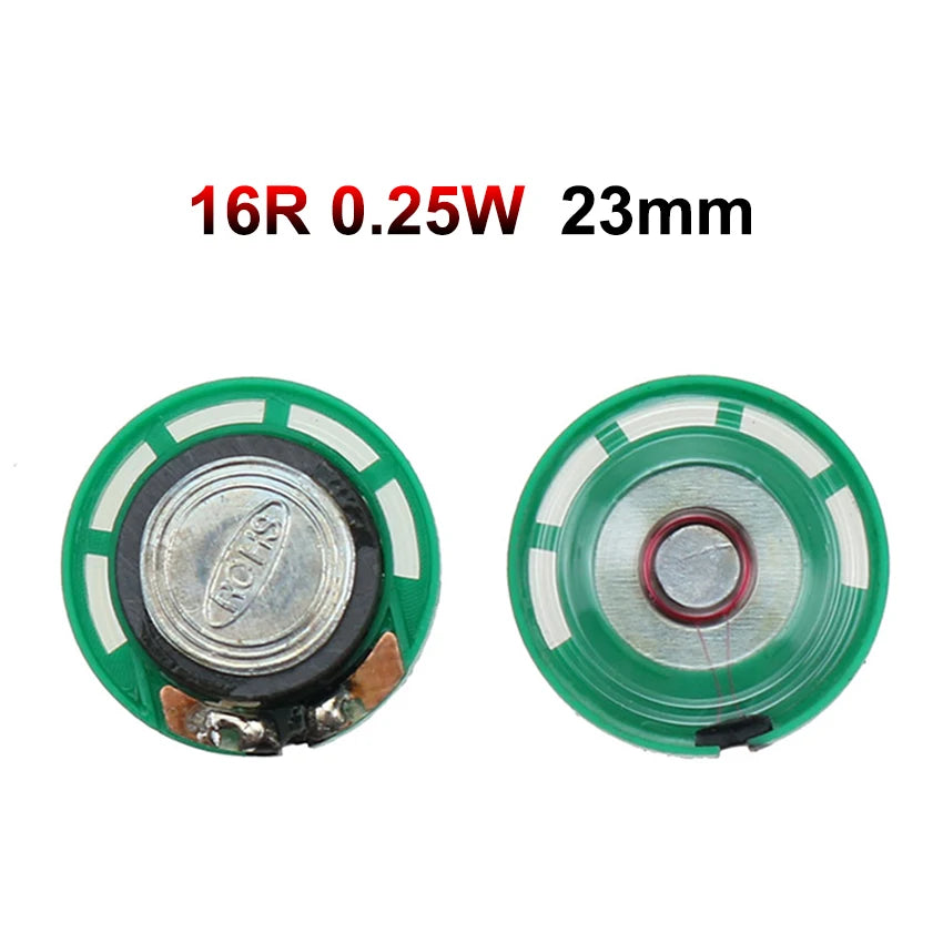 Haut-parleur rond de remplacement pour console rétro, vendu par lot de 2 — 16 Ω 0,25 W 23 mm