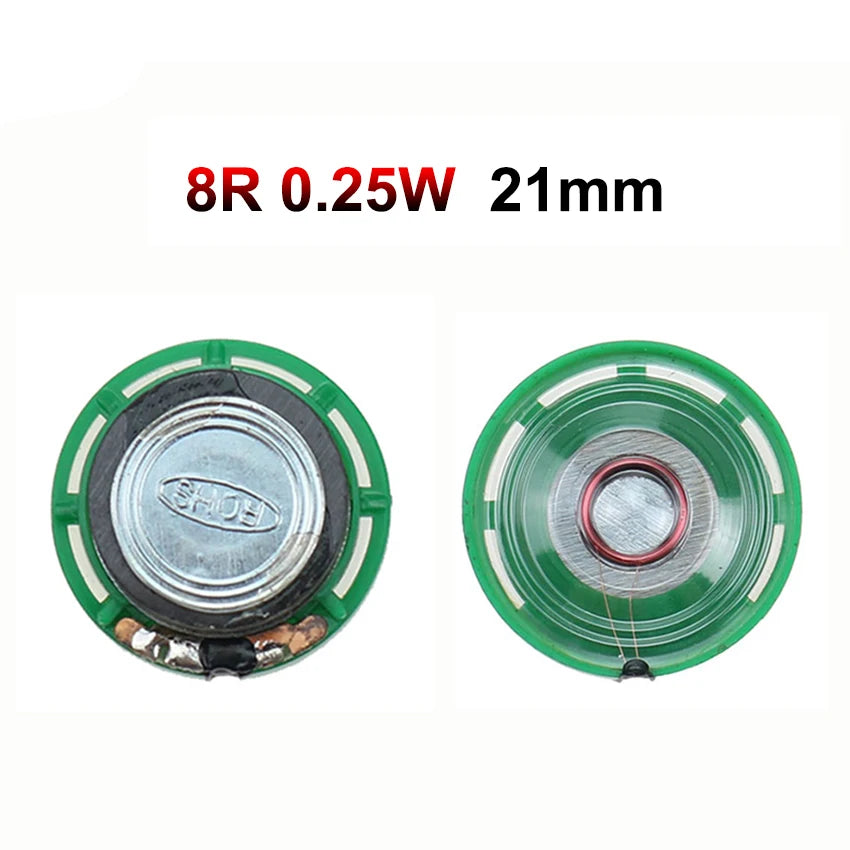 Haut-parleur rond de remplacement pour console rétro, vendu par lot de 2 — 8 Ω 0,25 W 21 mm