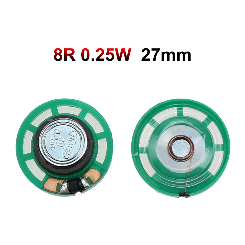 Haut-parleur rond de remplacement pour console rétro, vendu par lot de 2 — 8 Ω 0,25 W 27 mm