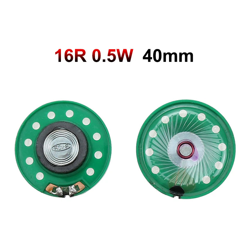 Haut-parleur rond de remplacement pour console rétro, vendu par lot de 2 — 16 Ω 0,5 W 40 mm