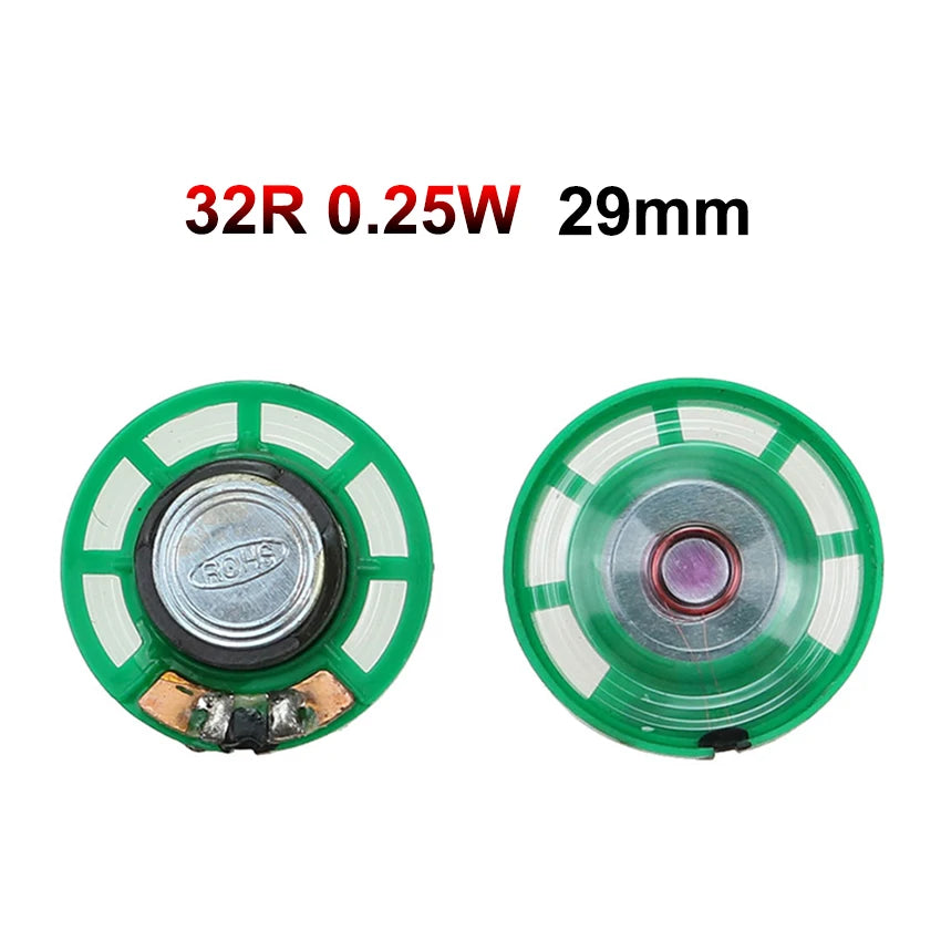 Haut-parleur rond de remplacement pour console rétro, vendu par lot de 2 — 32 Ω 0,25 W 29 mm