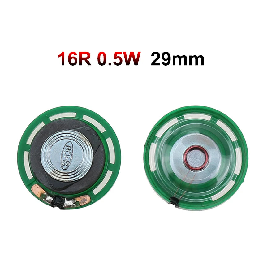 Haut-parleur rond de remplacement pour console rétro, vendu par lot de 2 — 16 Ω 0,5 W 29 mm