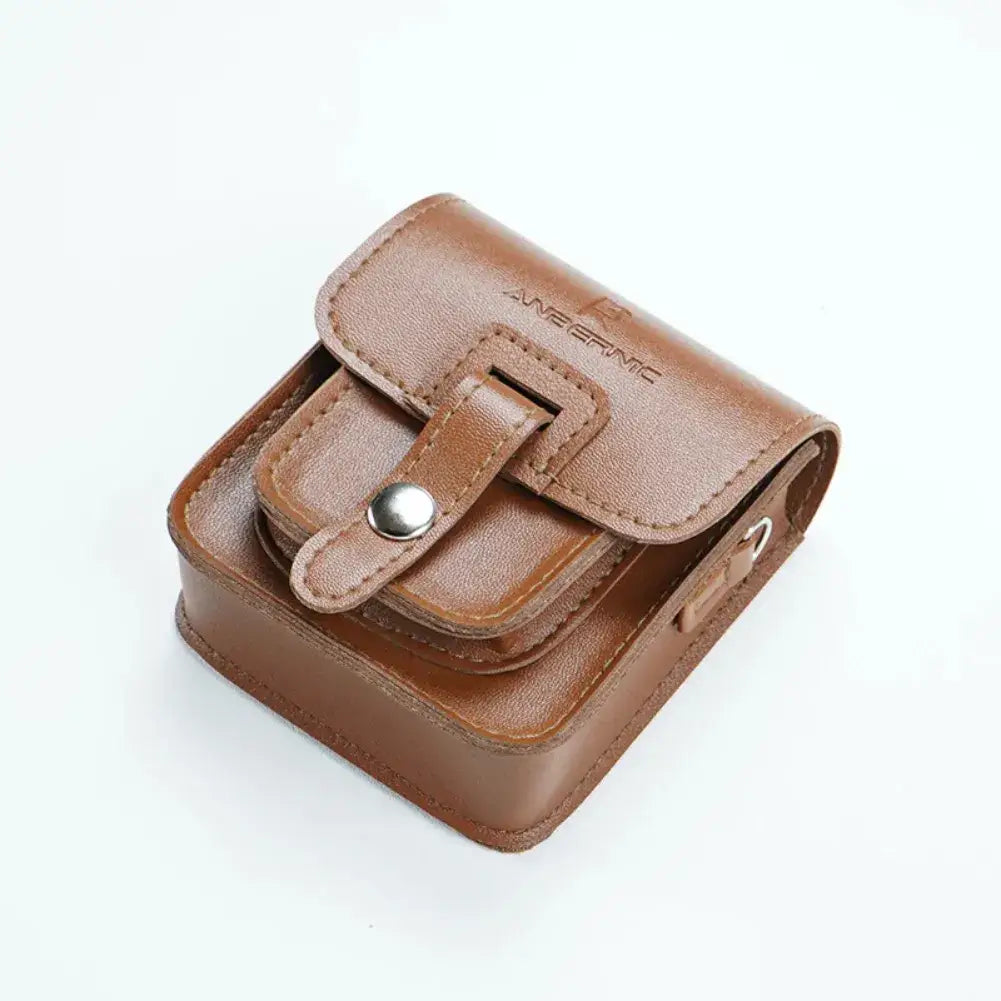 Housse Anbernic RG34XXSP – Style rétro & protection en simili cuir marron, compacte et élégante.