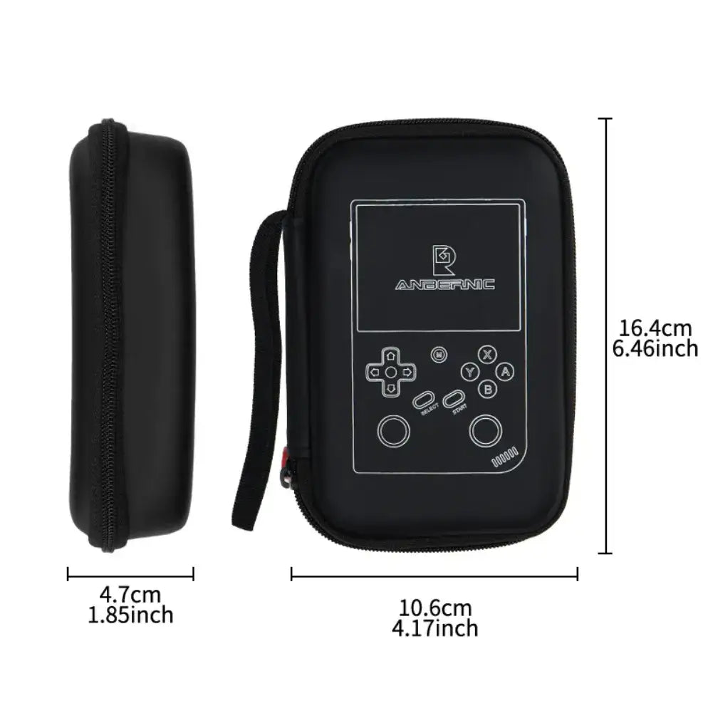 Housse Anbernic RG 35XXPro – Protection rigide gamer, coque noire EVA résistante et design compact pour transport.